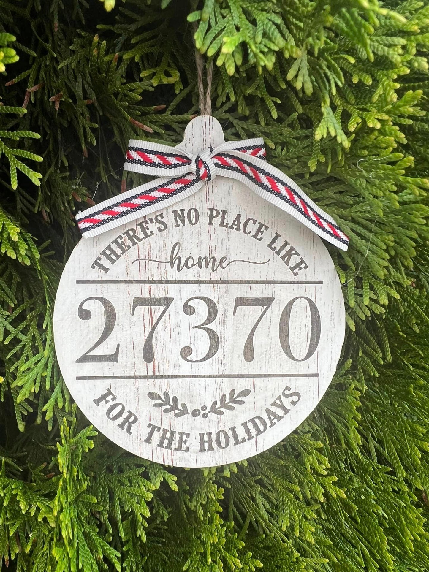 Zip Code Whitewash Ornament