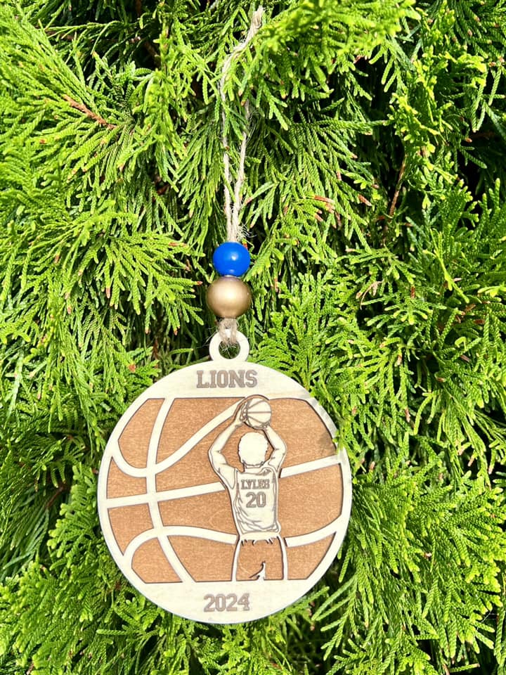Personalized 3D Sports Ornament - Basketball