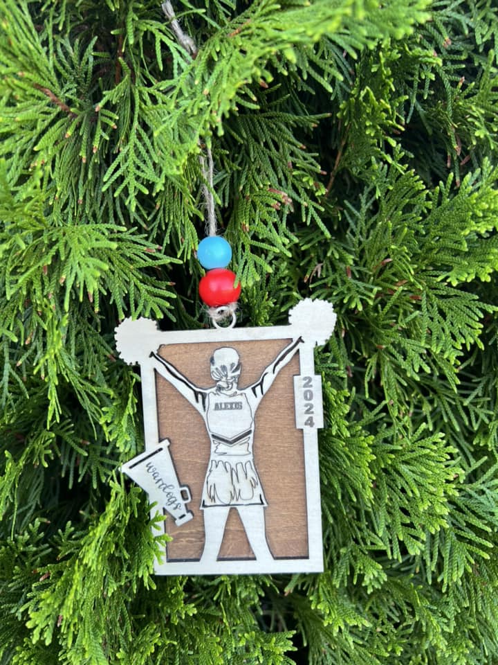 Personalized 3D Sports Ornament - Cheer