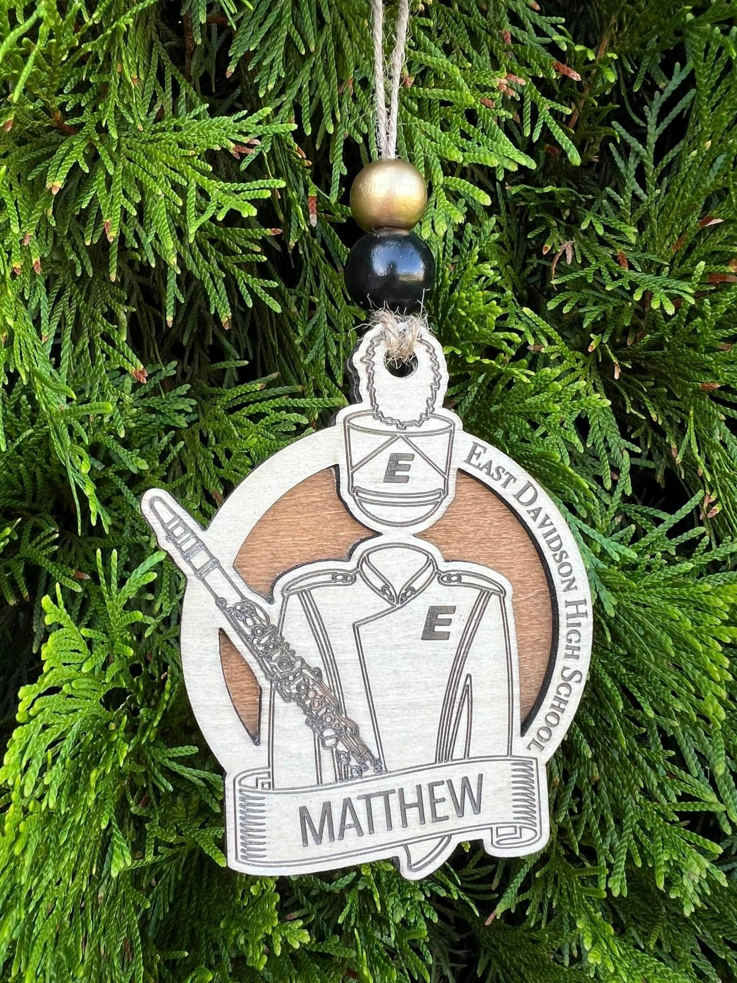 Personalized 3D Marching Band Ornament - Clarinet