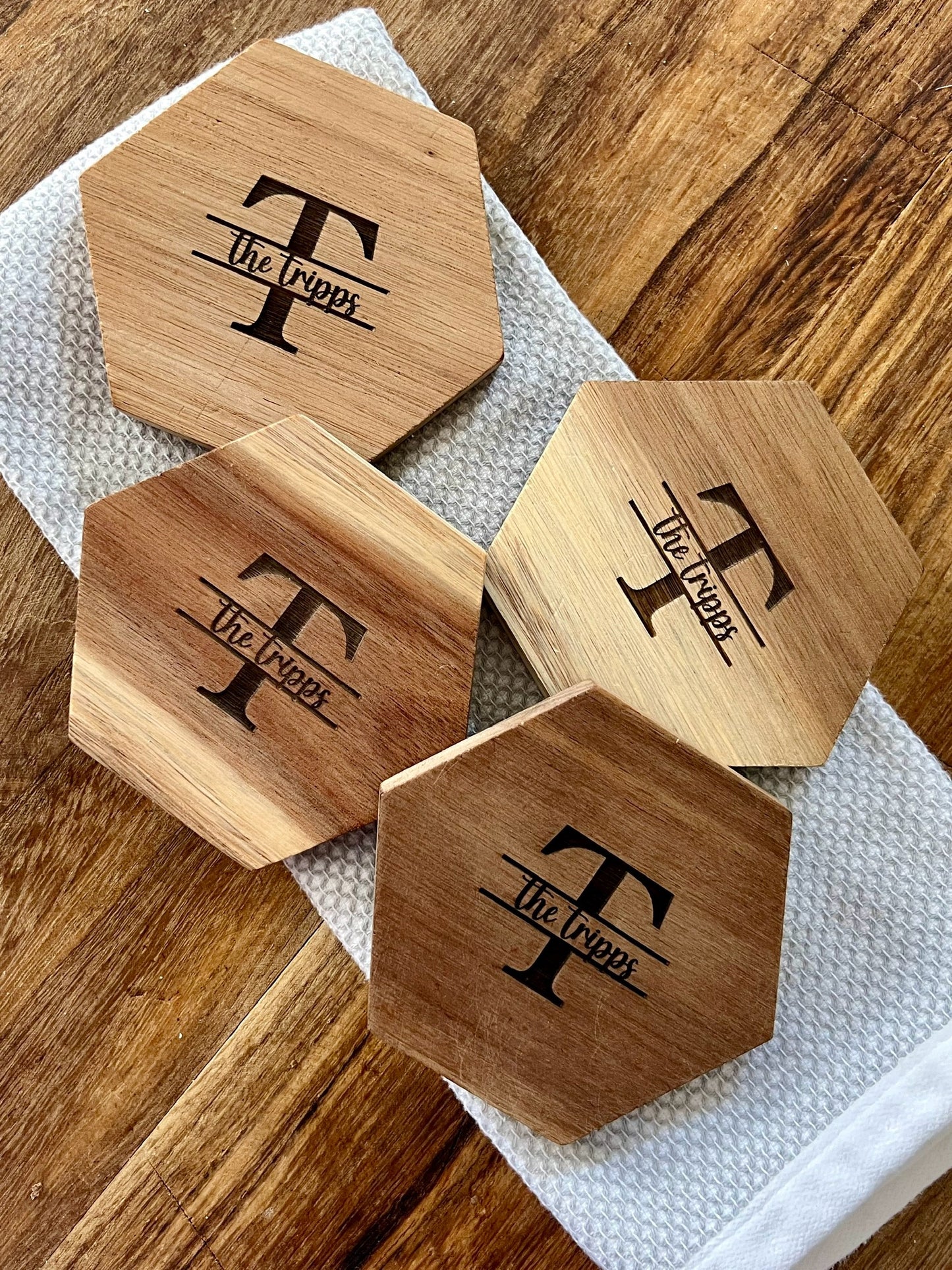Personalized Last Name Coasters - Set of 4