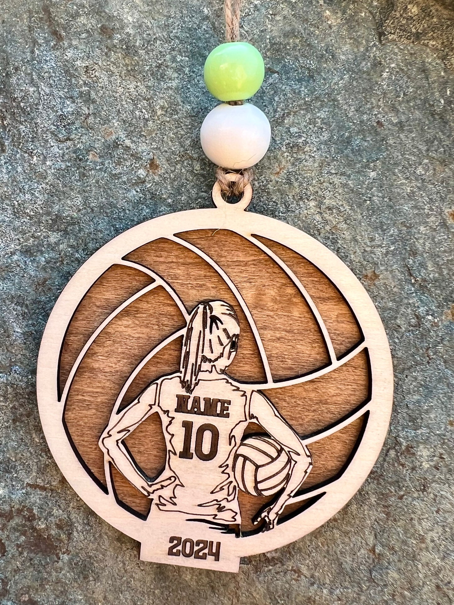 Personalized 3D Sports Ornament - Volleyball
