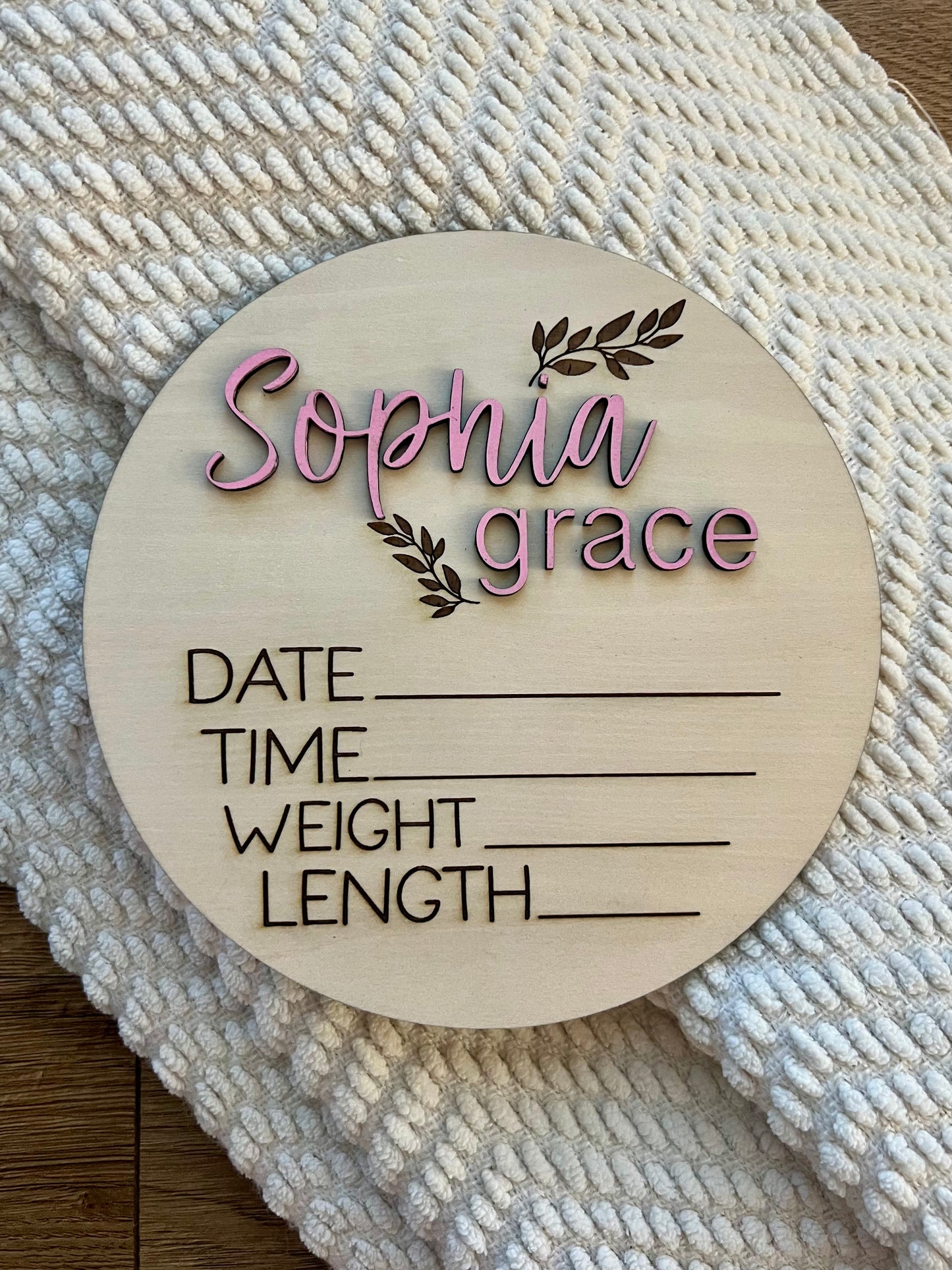 Custom Newborn Birth Stats Sign