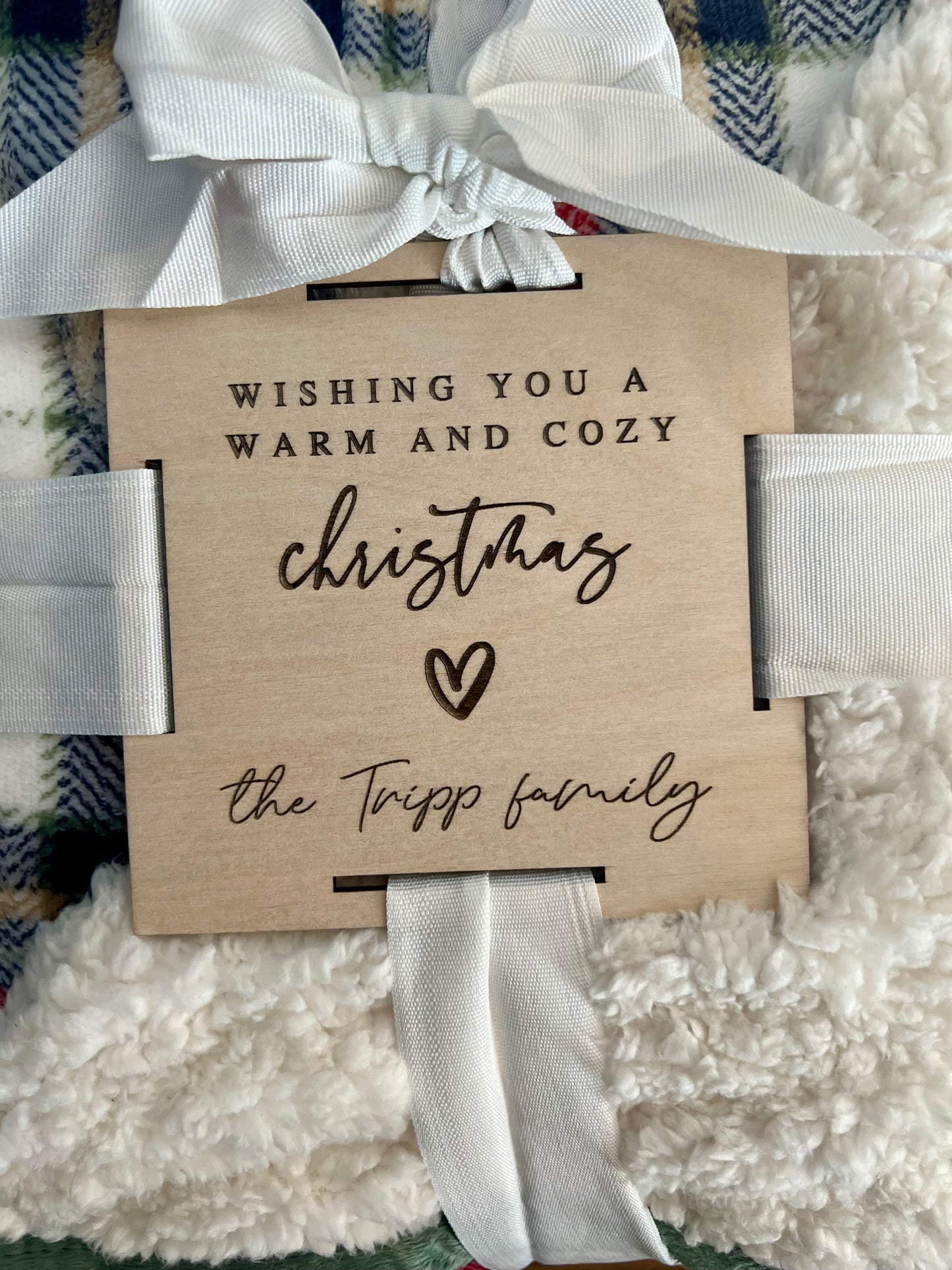 Personalized Plush Holiday Throw