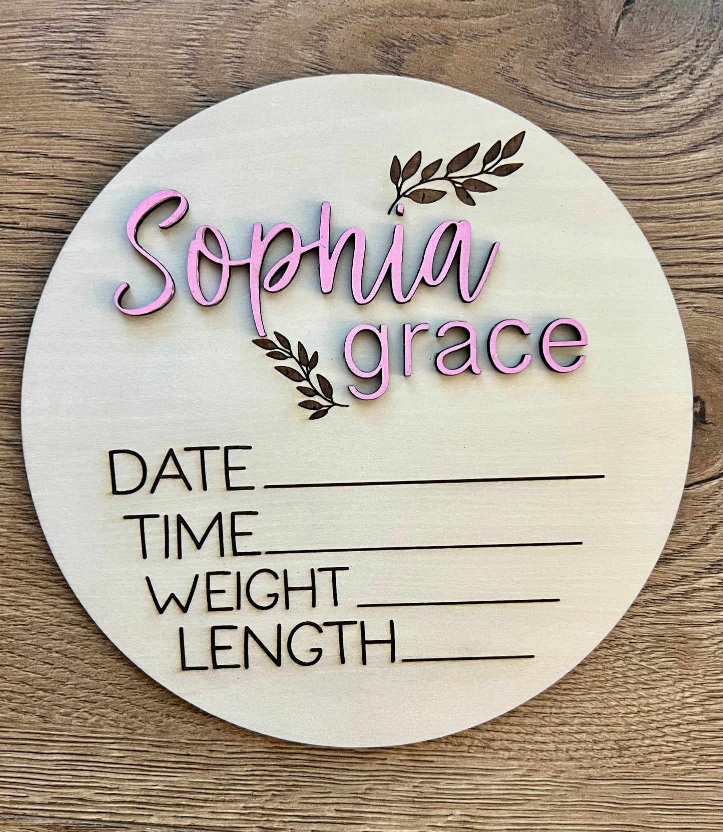 Custom Newborn Birth Stats Sign