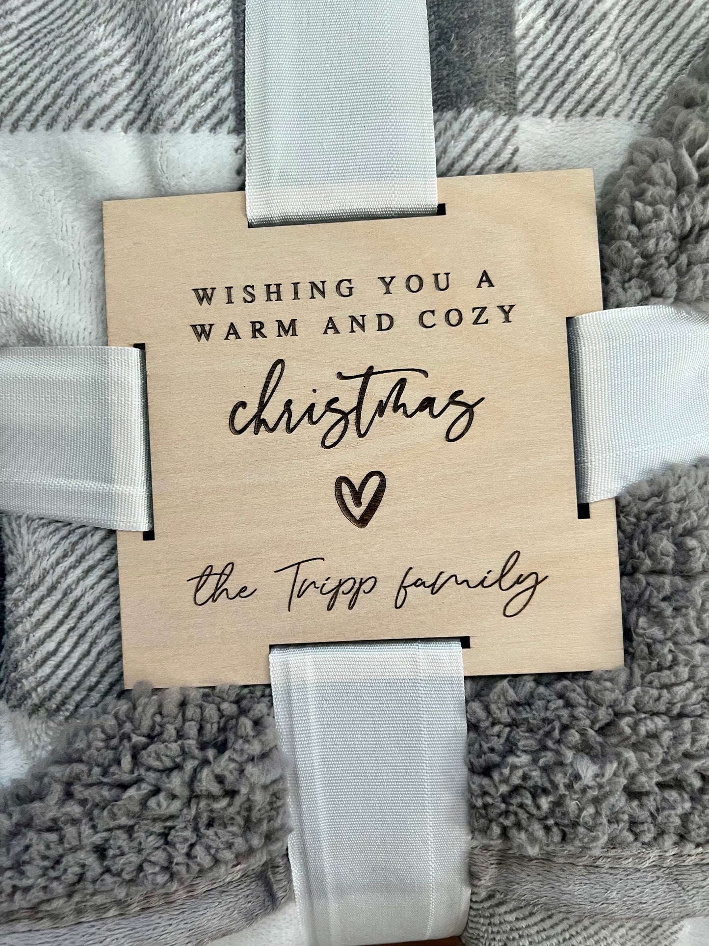 Personalized Plush Holiday Throw