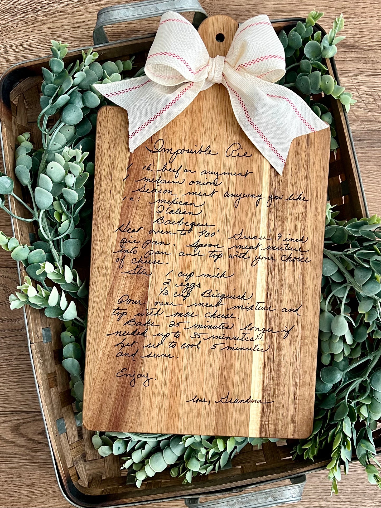 Keepsake Recipe Cutting Board