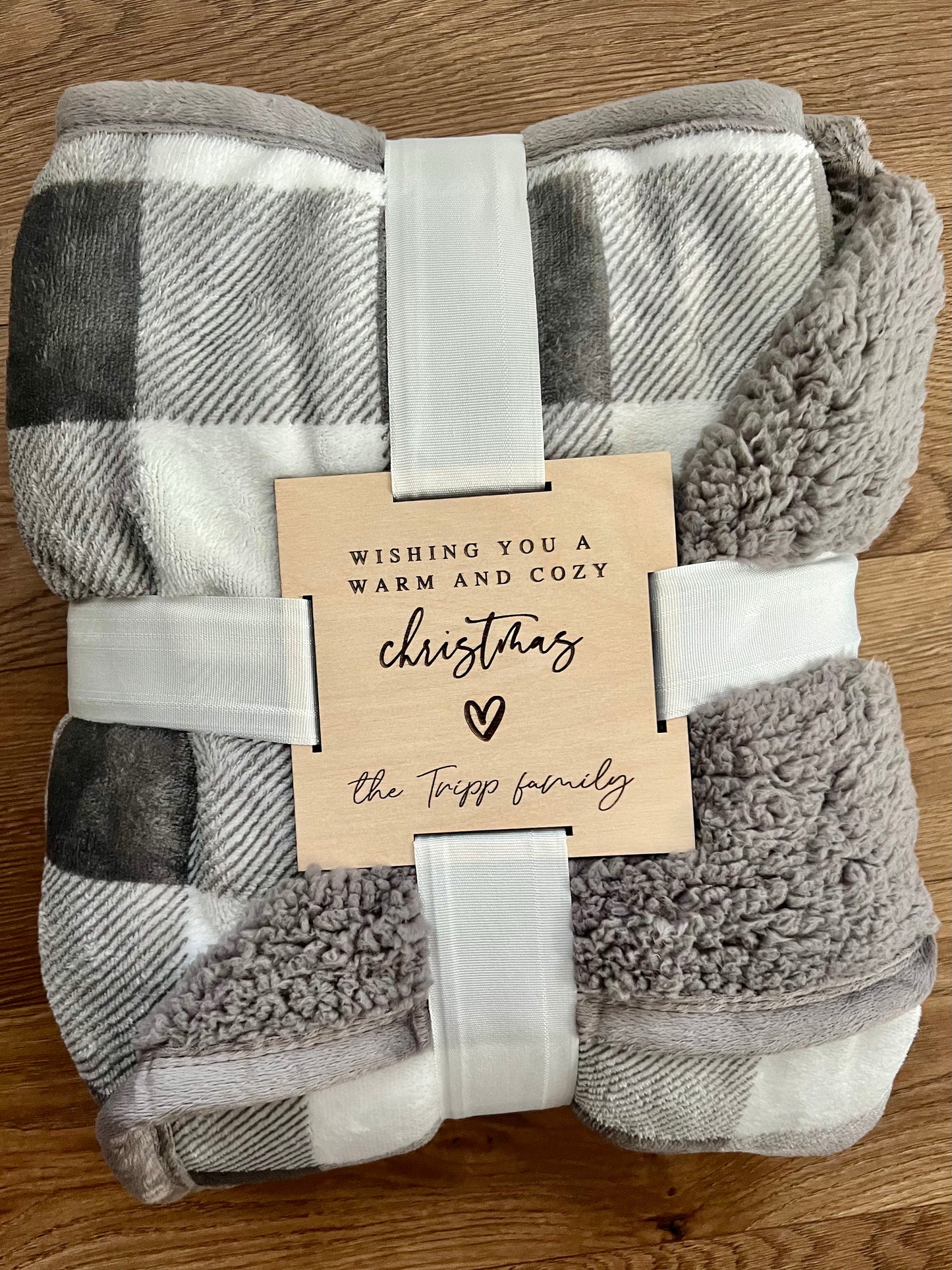 Personalized Plush Holiday Throw