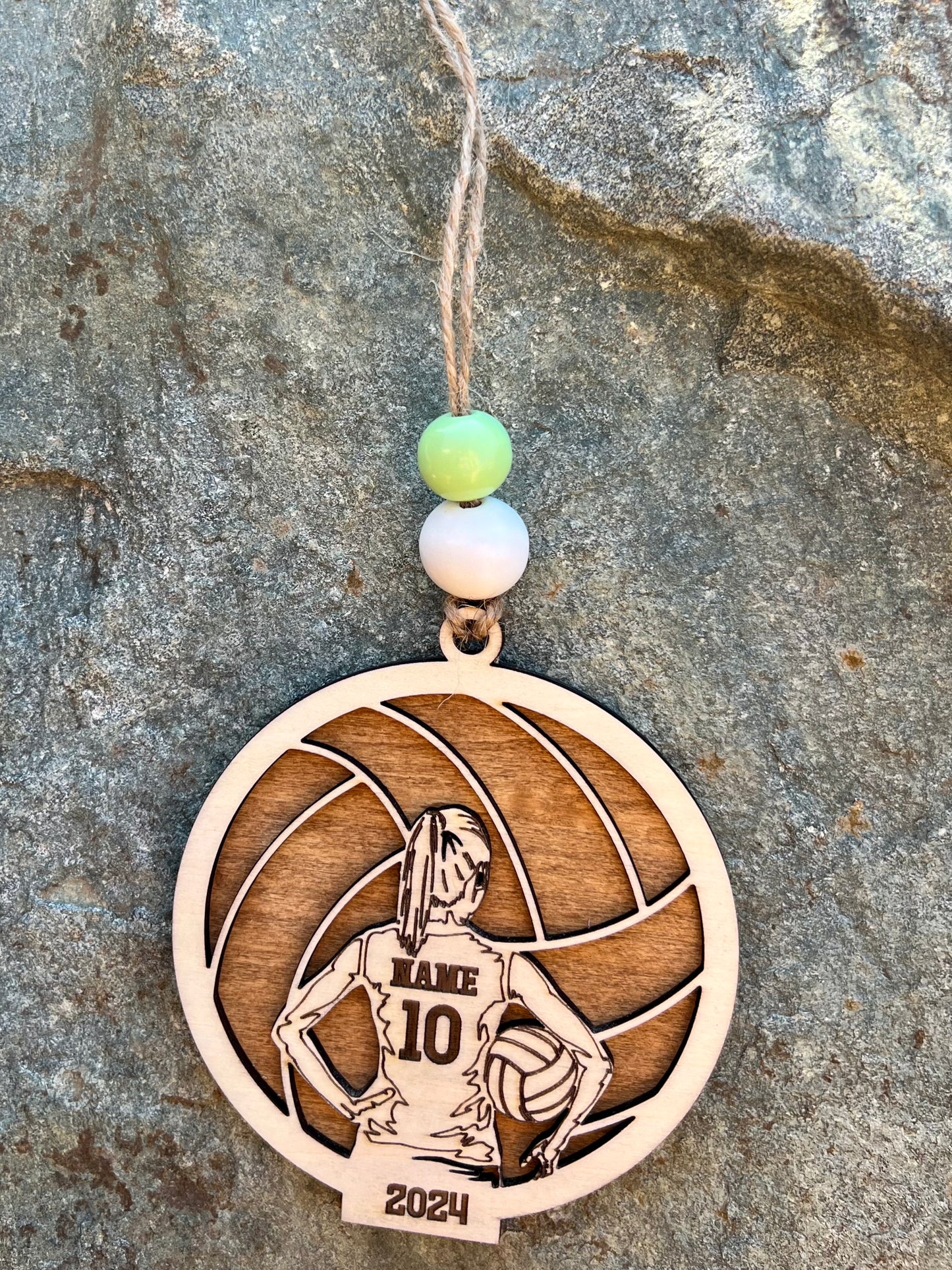 Personalized 3D Sports Ornament - Volleyball