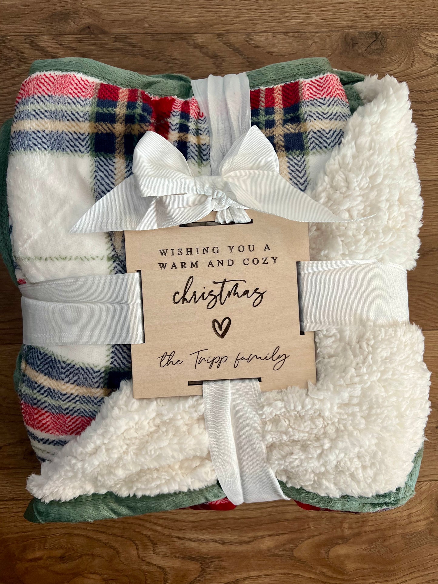 Personalized Plush Holiday Throw