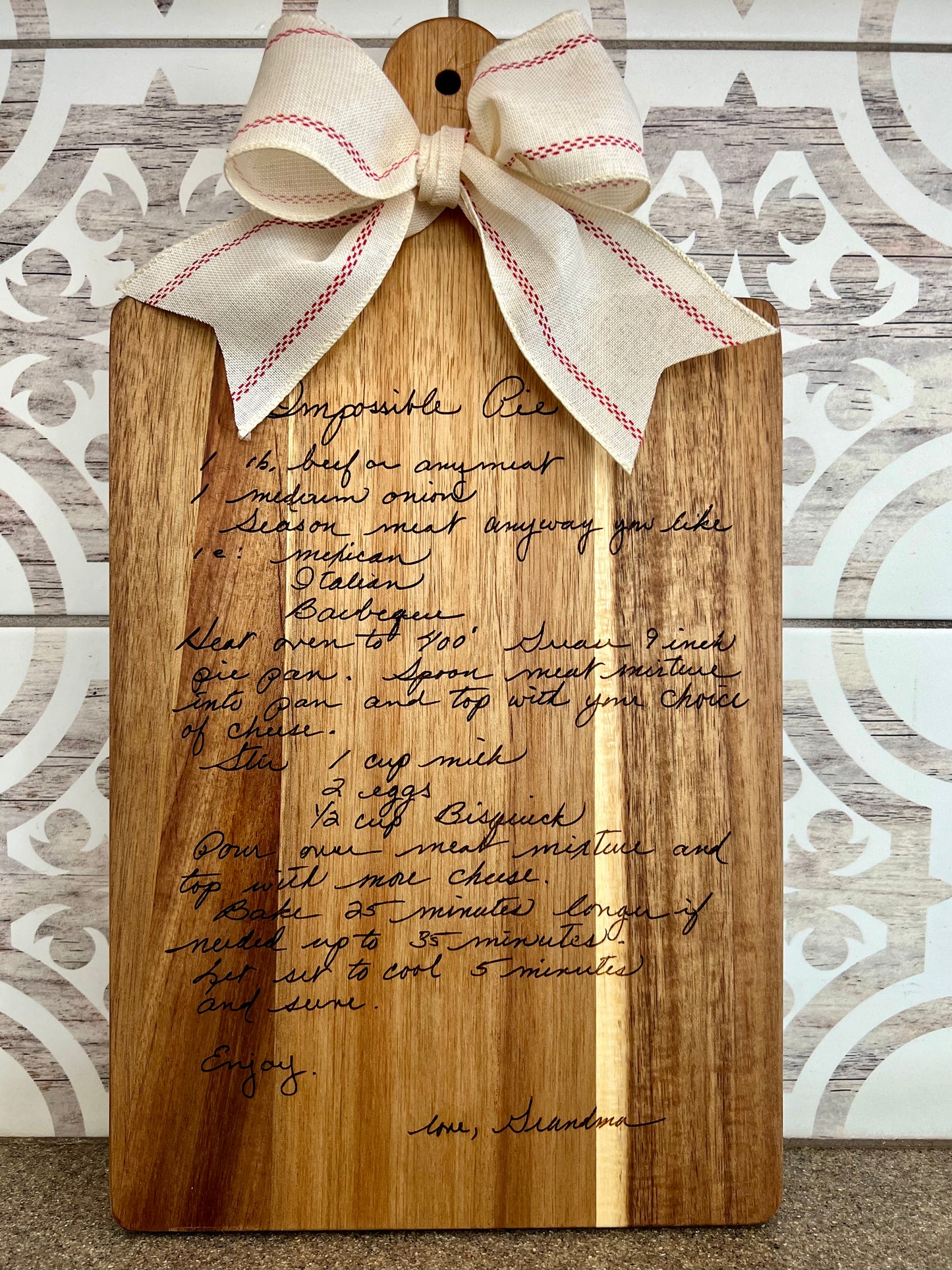 Keepsake Recipe Cutting Board