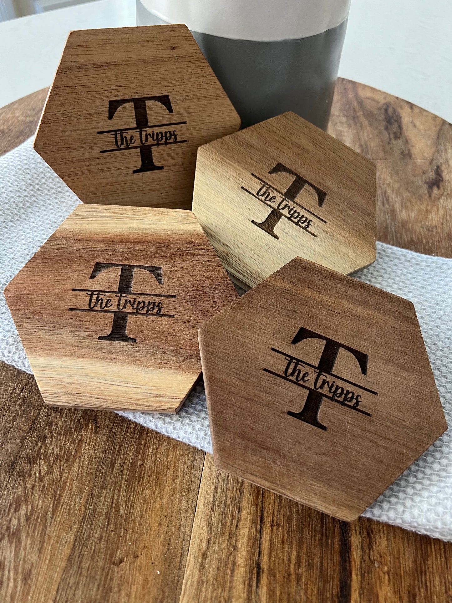 Personalized Last Name Coasters - Set of 4