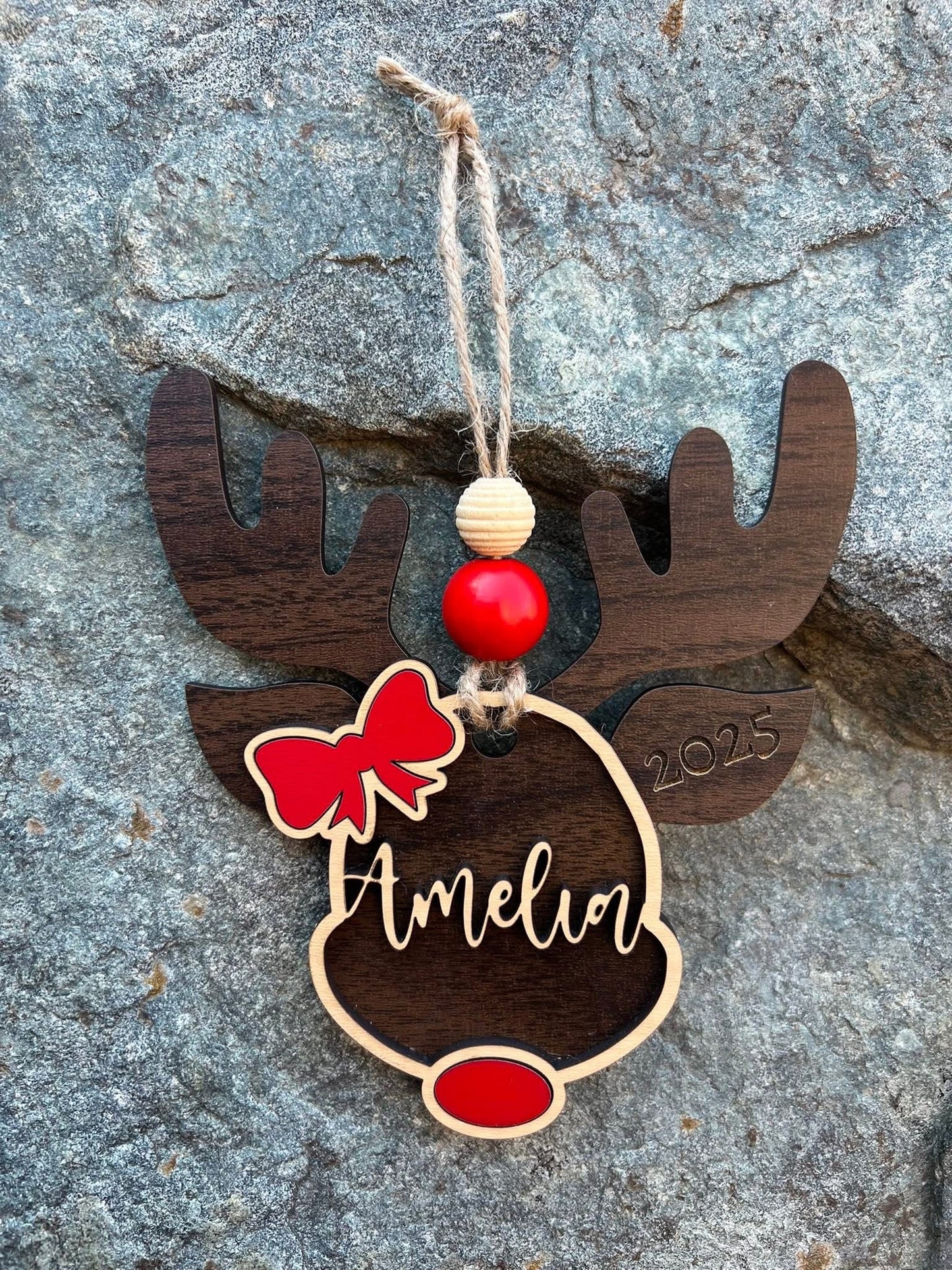 Personalized Reindeer Christmas Ornament – 2025 Edition