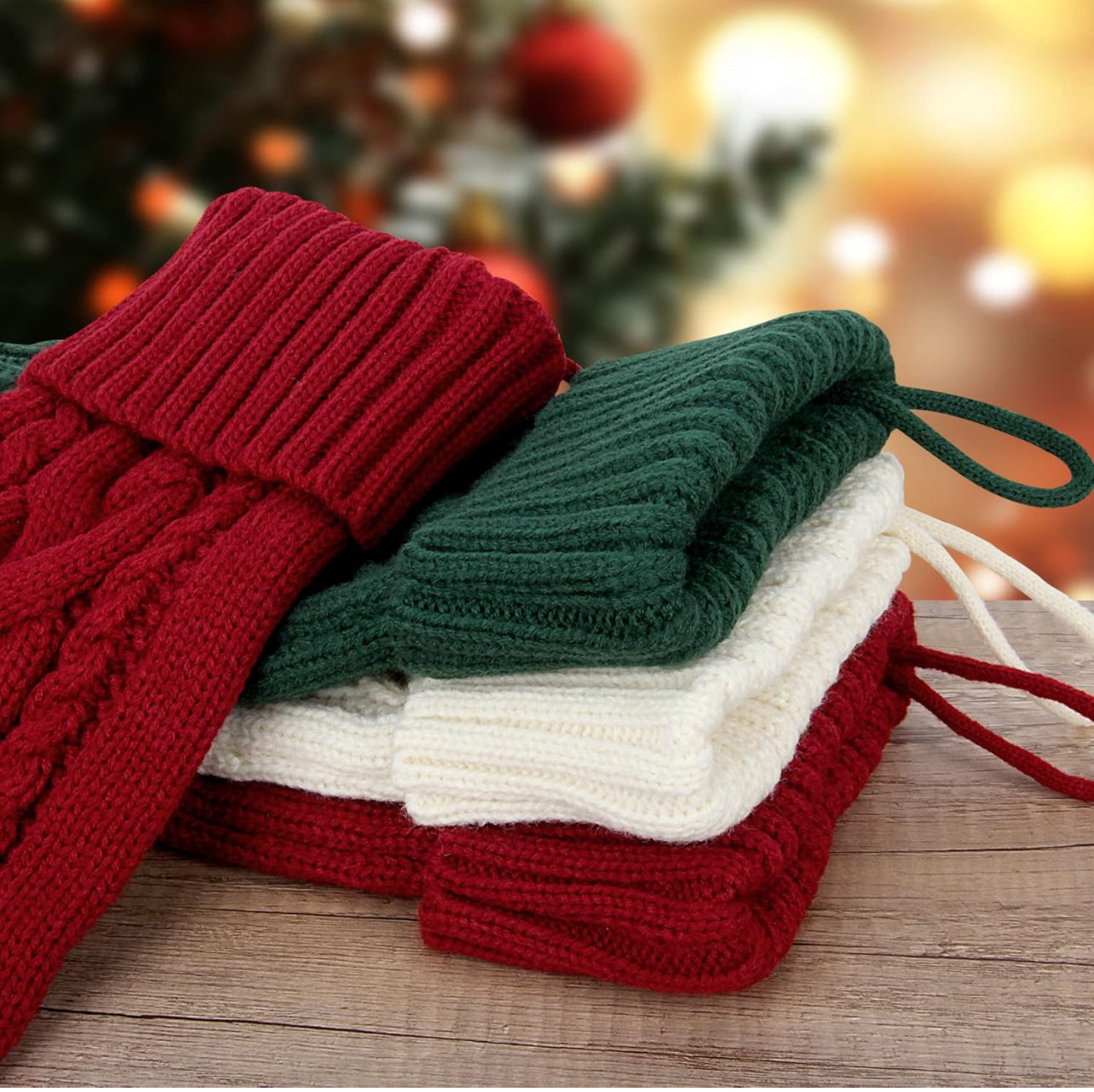 Personalized Leather Patch Christmas Stockings