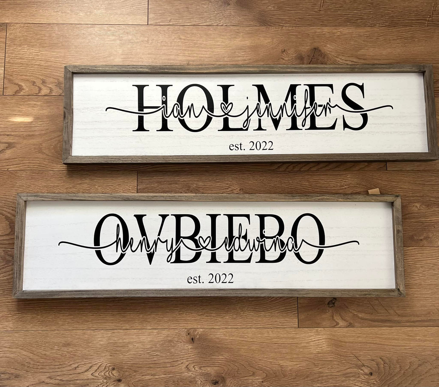 Personalized Wedding Gift Last Name Sign With Custom Names