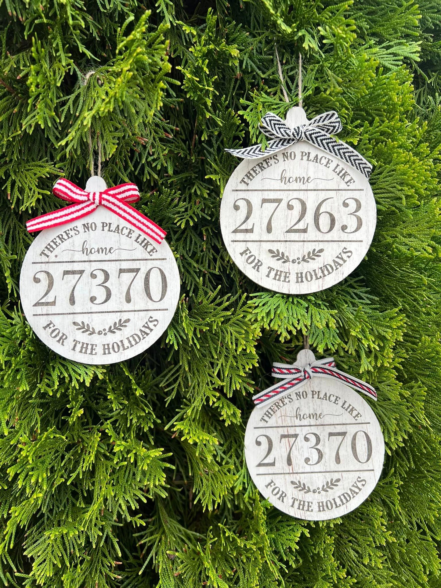 Zip Code Whitewash Ornament