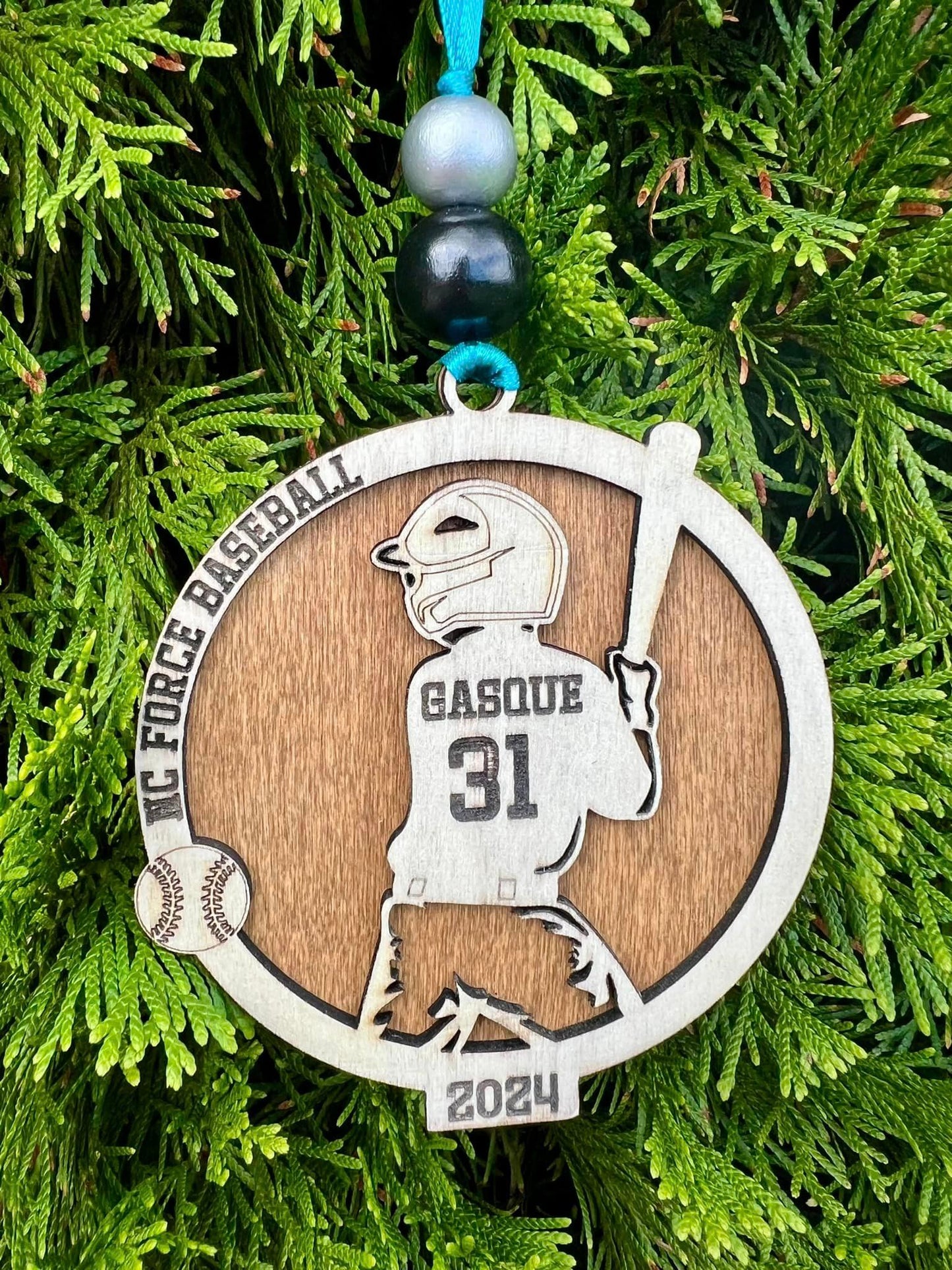 Personalized 3D Sports Ornament - Baseball