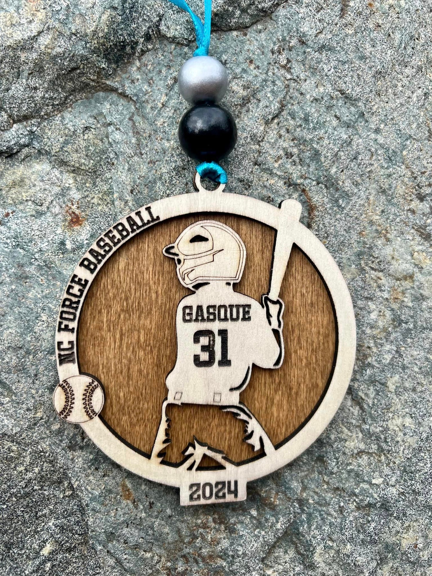 Personalized 3D Sports Ornament - Baseball
