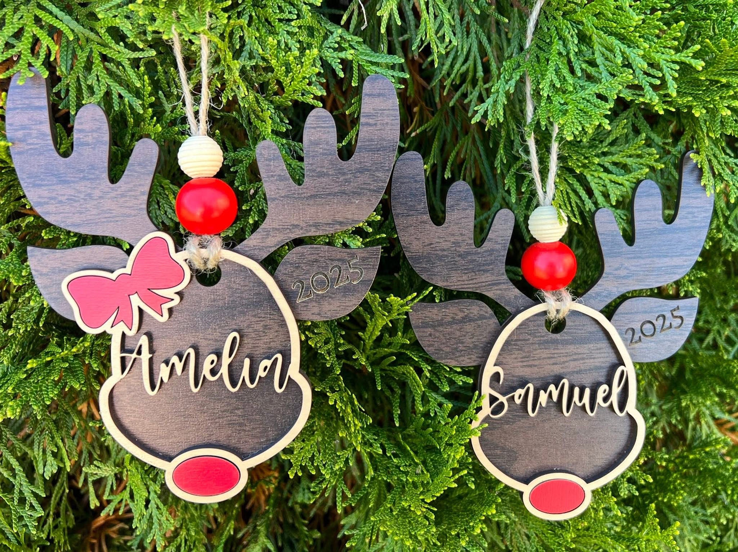 Personalized Reindeer Christmas Ornament – 2025 Edition