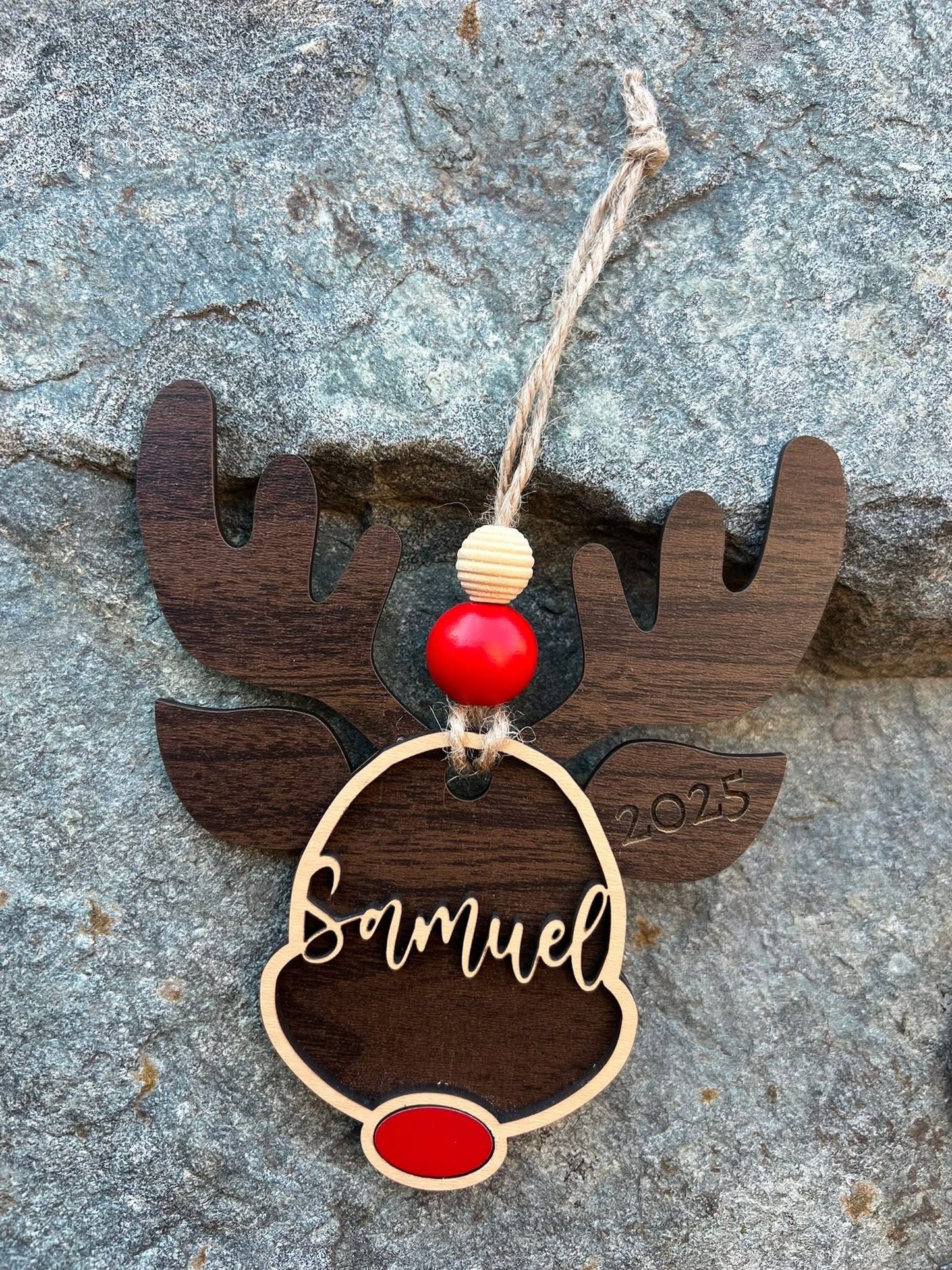Personalized Reindeer Christmas Ornament – 2025 Edition